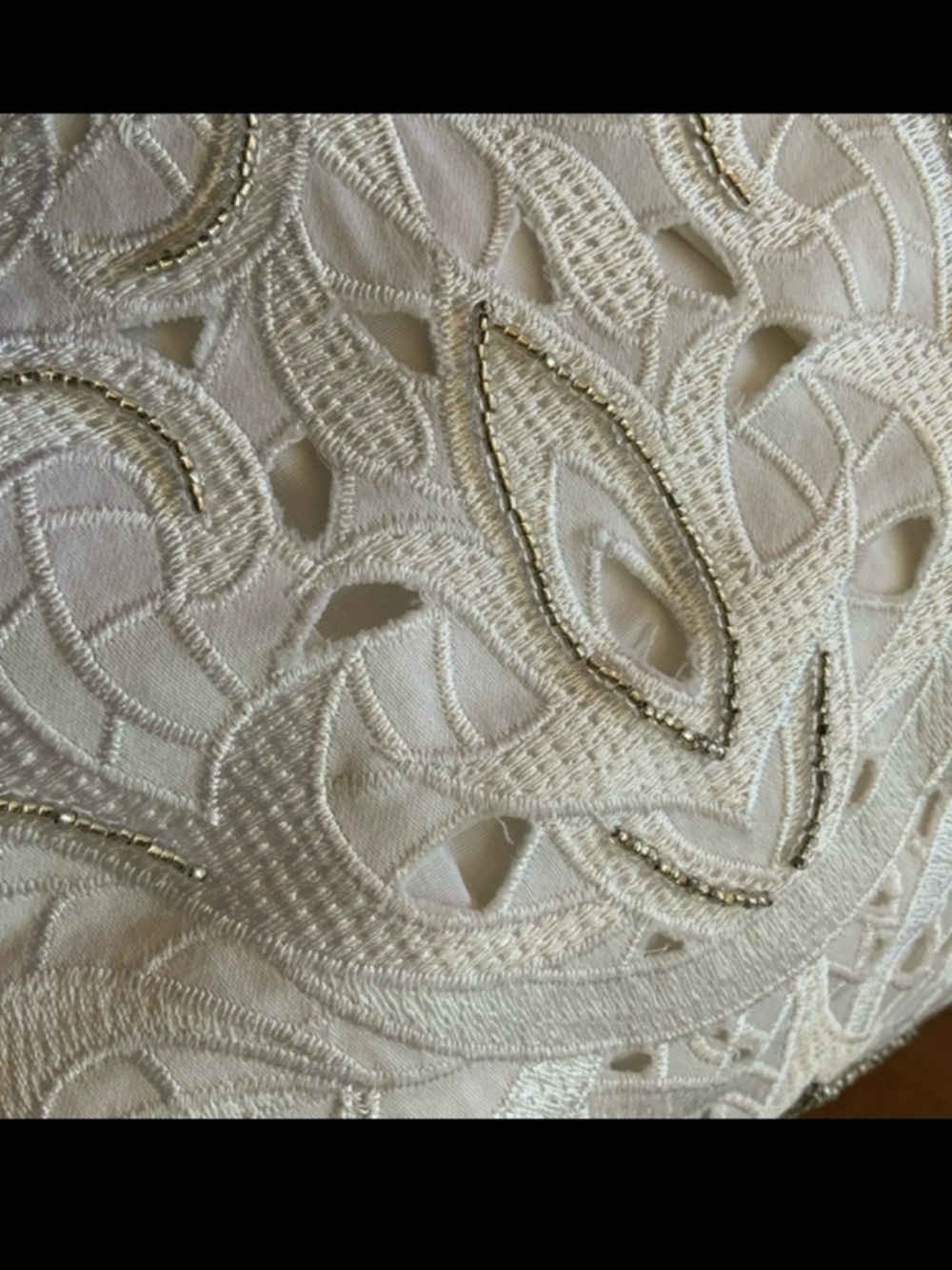 🌺Like new..WHITE HOUSE BLACK 8MARKET..beaded eyelet bone in dress🌺 - Picture 3 of 9